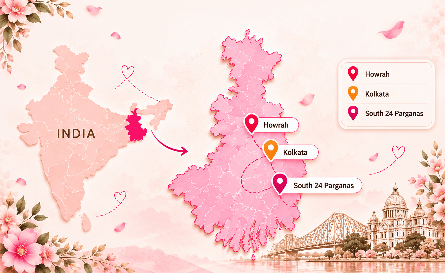Subha's Cake service locations in West Bengal
